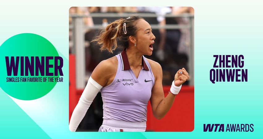 zheng qinwen fan favorite of the year 2025